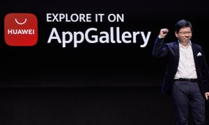 Huawei CEO Richard Yu presenting AppGallery