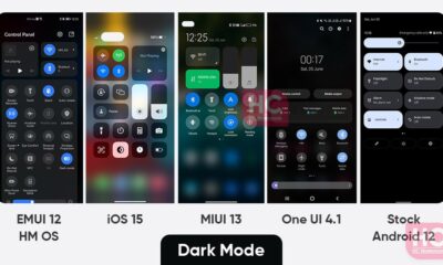 dark mode EMUI 12 Android 12 One UI 4.1 iOS 15 MIUI 13