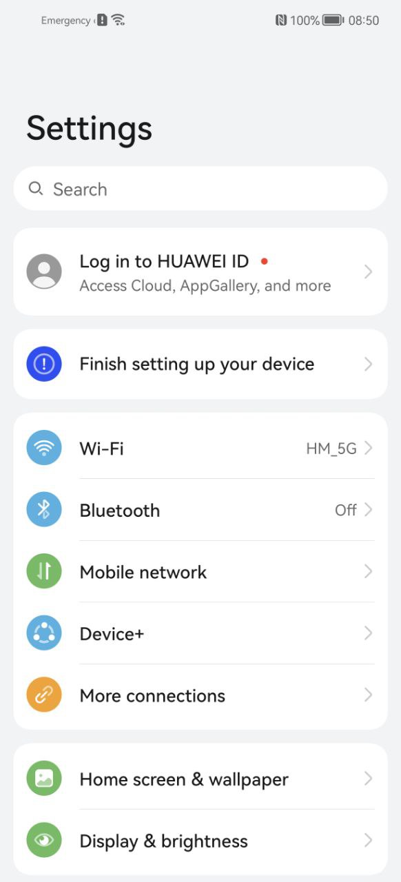 emui 12 settings menu