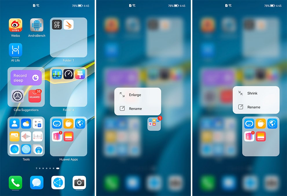 emui 12 harmonyos large folders