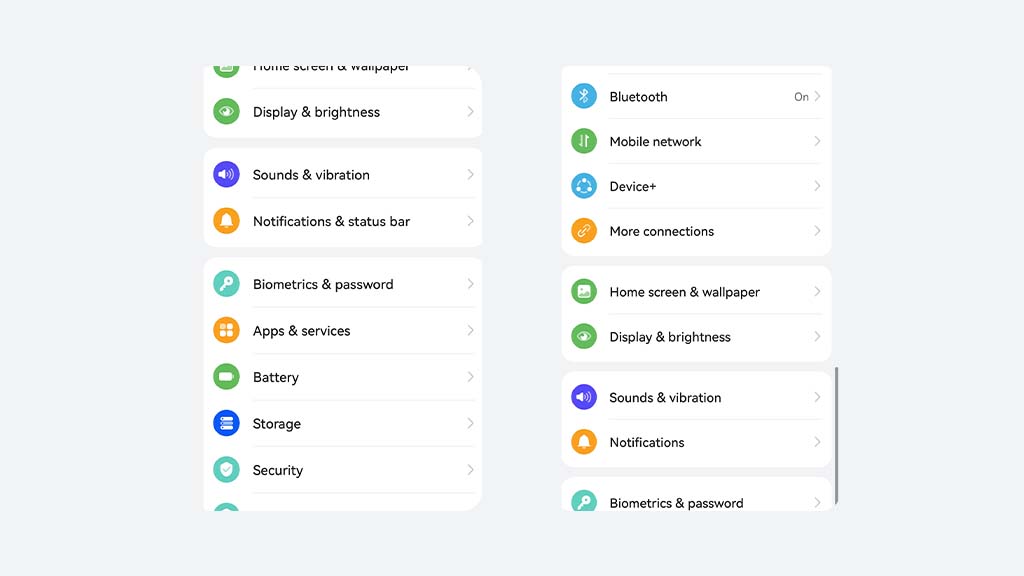 EMUI 13 settings menu