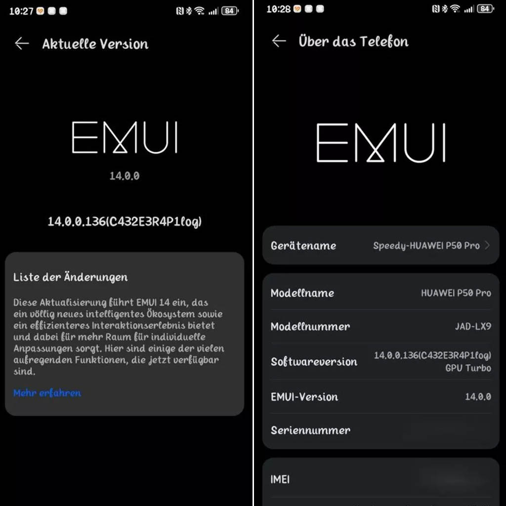 Huawei P50 Pro EMUI 14 beta