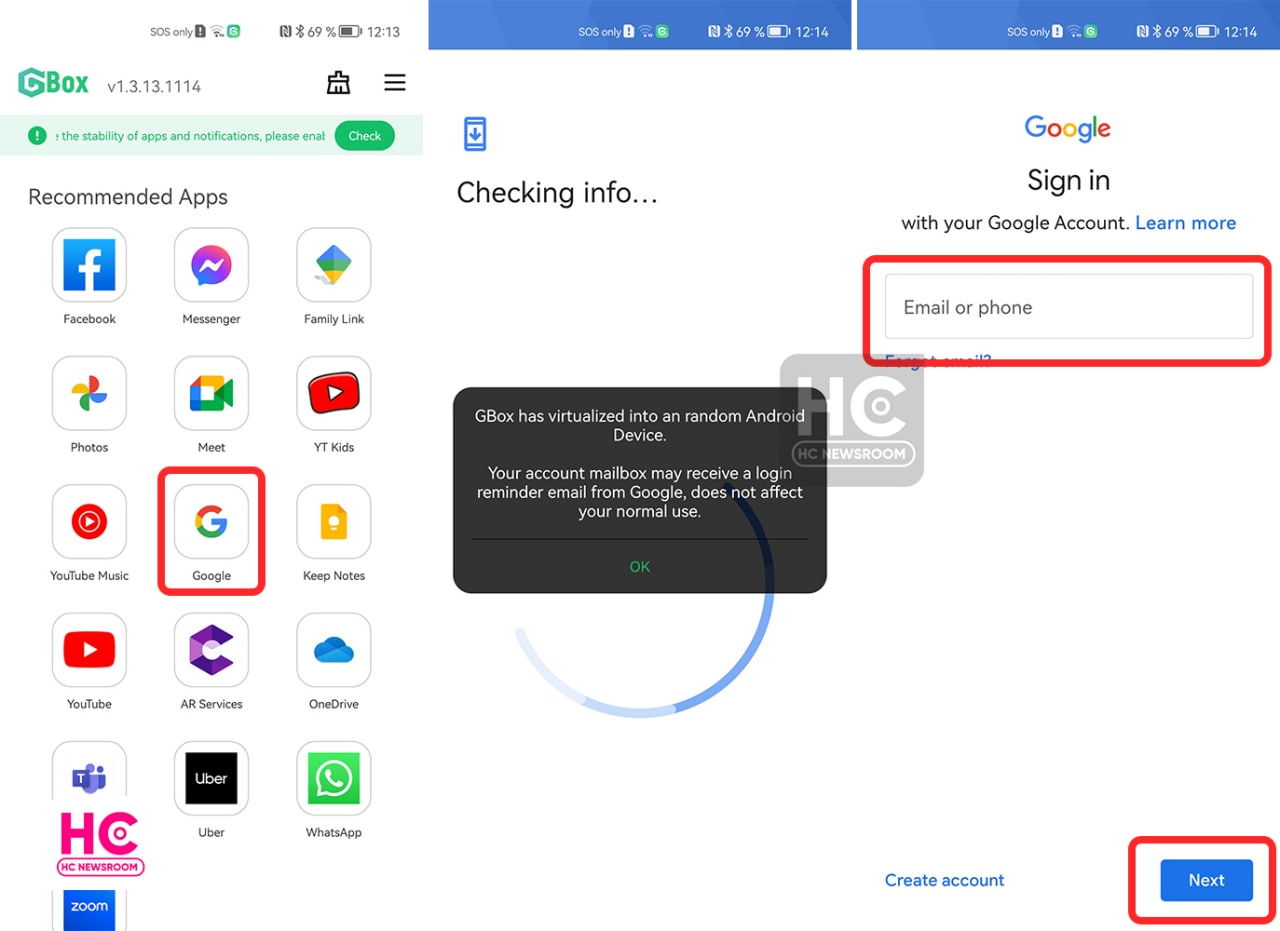 gbox install google apps huawei