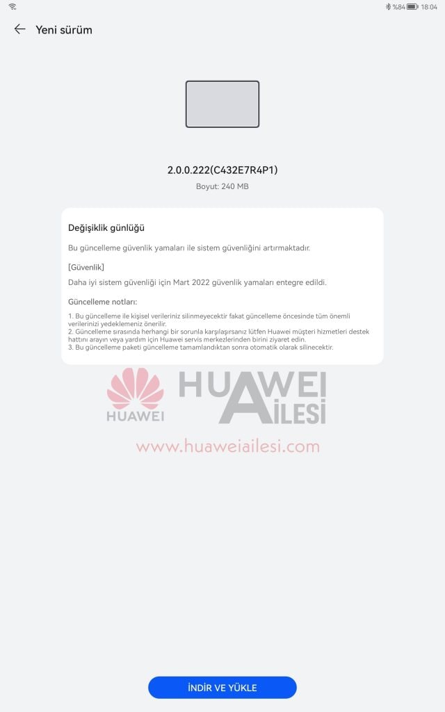 Huawei MatePad Pro march 2022 update