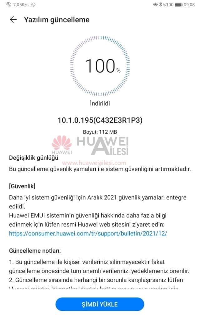 Huawei MatePad T8 December 2021 update