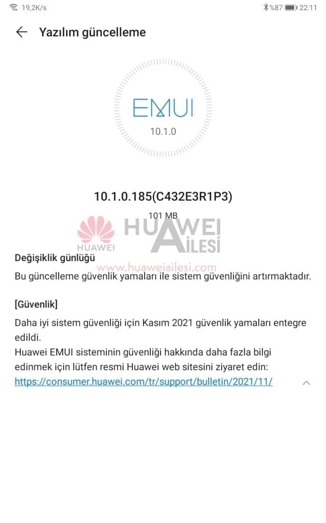 Huawei MediaPad T8 November update