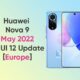 Huawei Nova 9 May 2022 update Europe