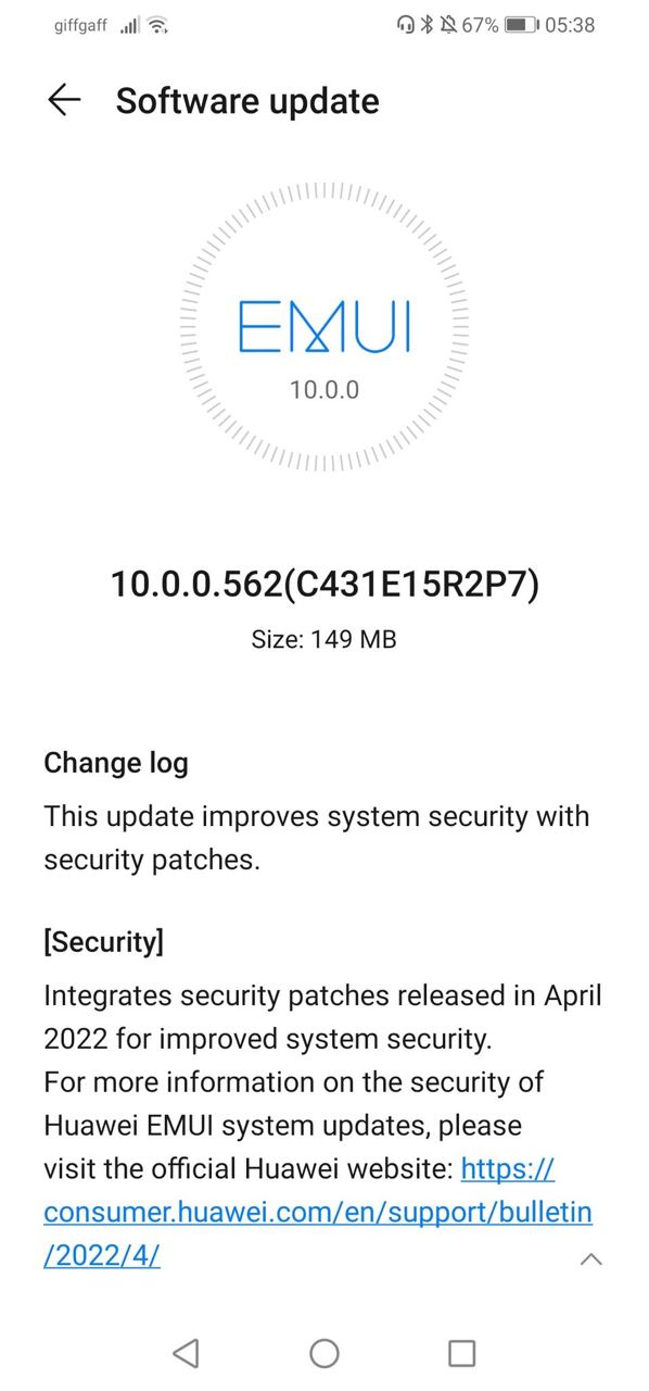 huawei p30 lite april 2022 update