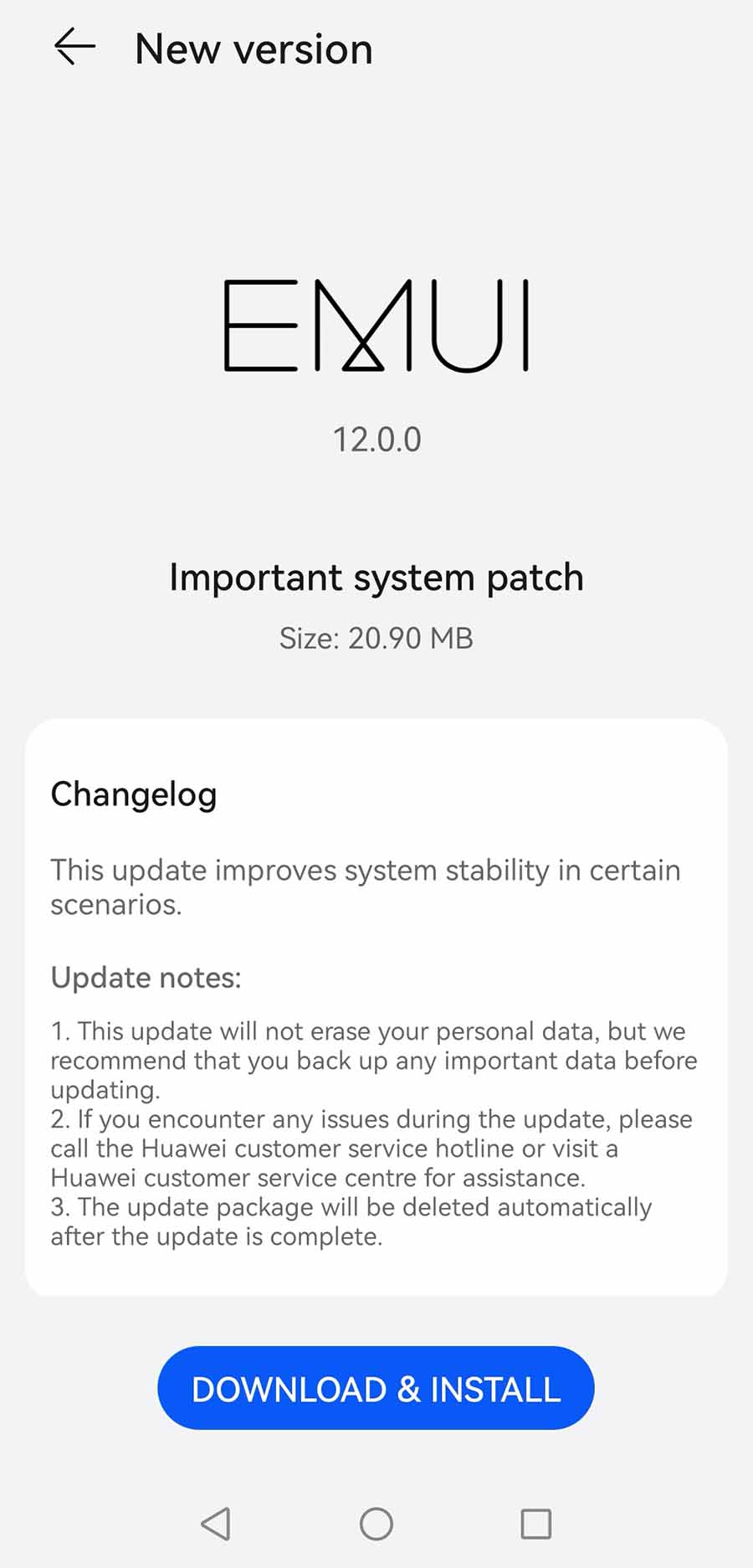 Huawei P30 December 2023 system patch