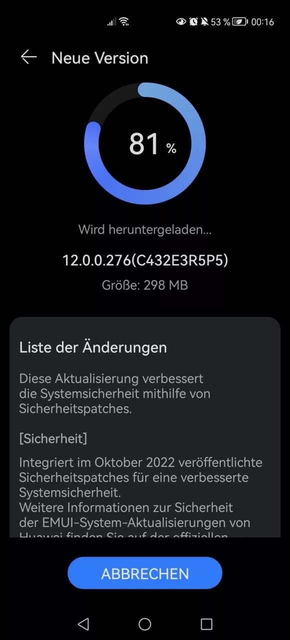 huawei p40 pro EMUI 12.0.0.276