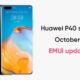 Huawei P40 series October 2021 update