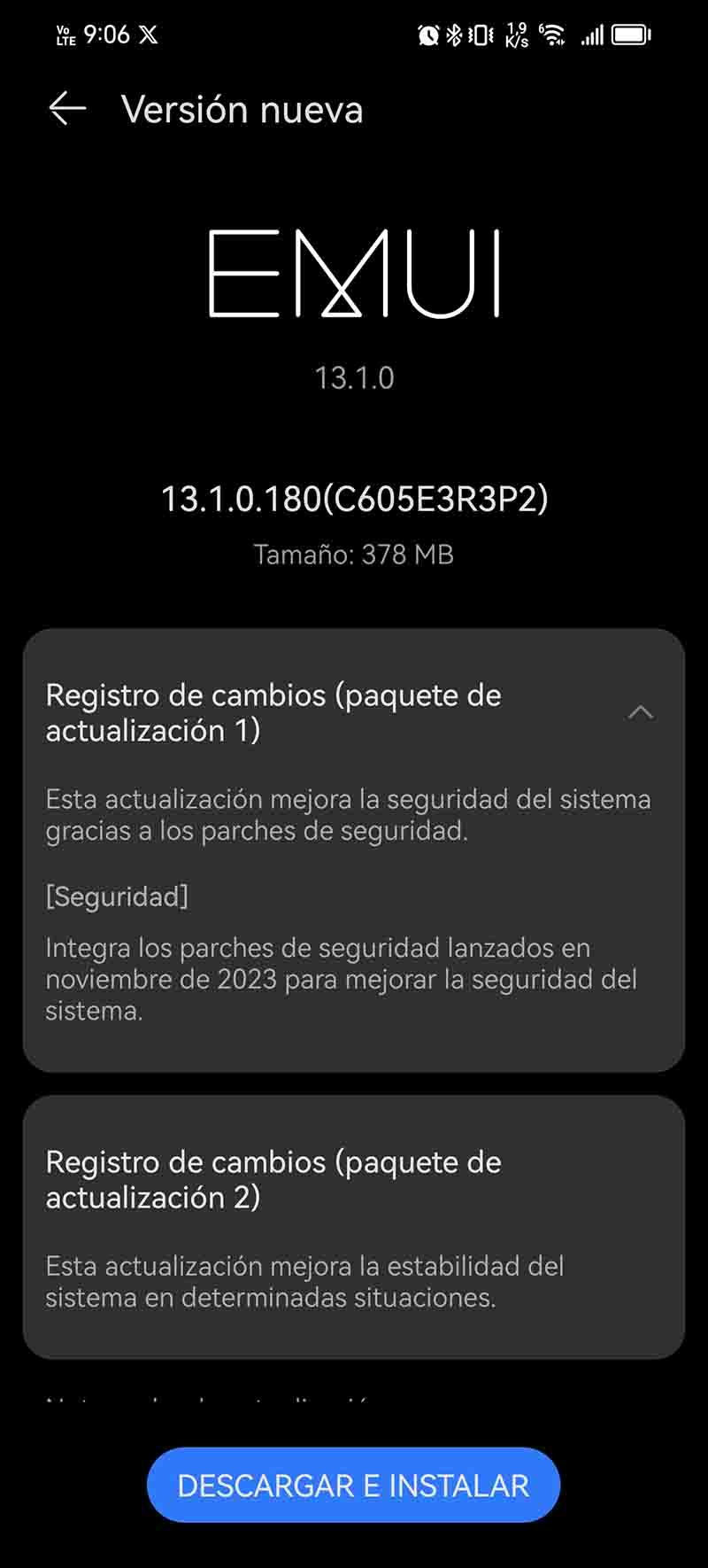 Huawei P60 Pro November 2023 update