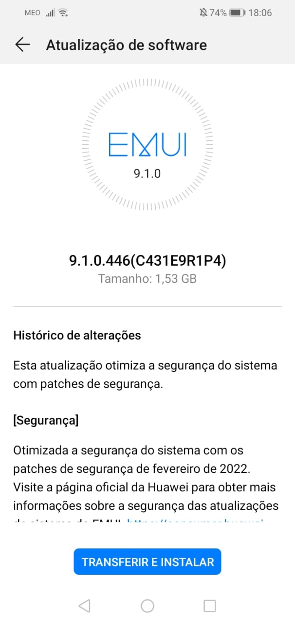 Huawei Y5 2019 february 2022 security