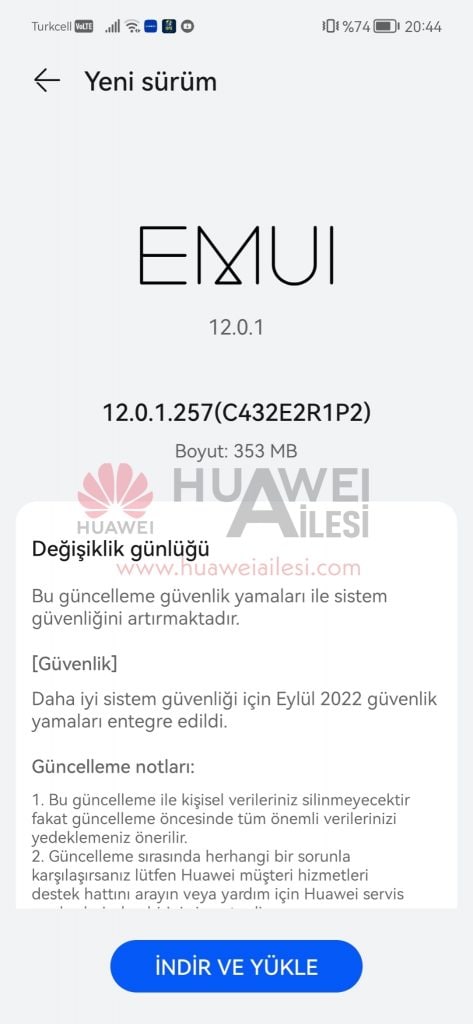 Huawei Nova 9 September 2022 update