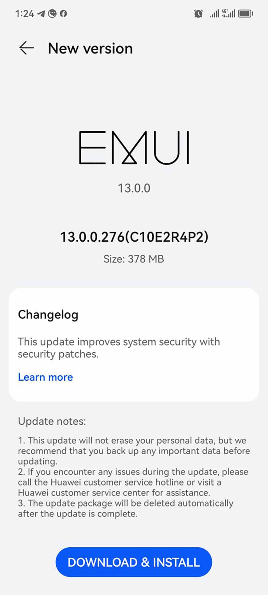 March 2024 update Huawei Nova Y90