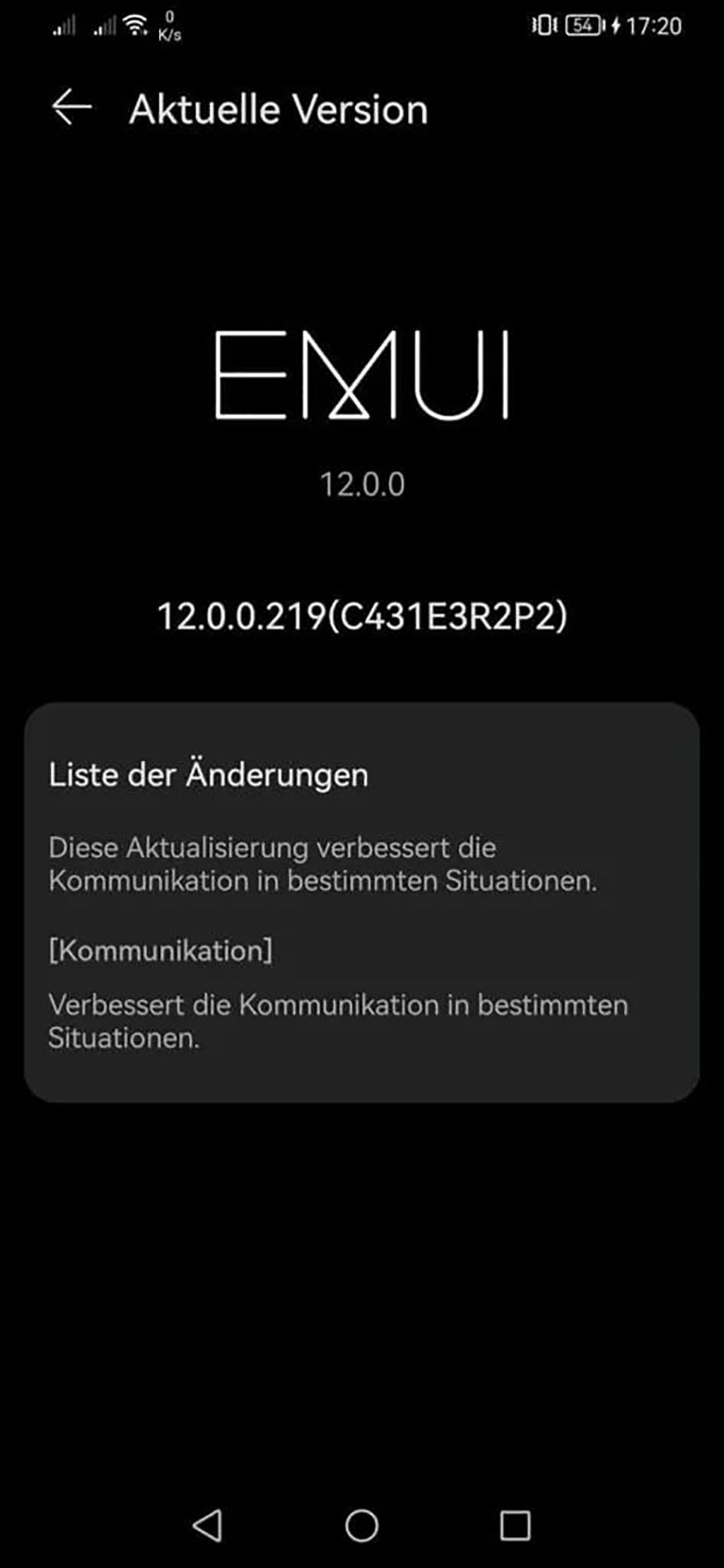 Huawei P30 EMUI 12.0.0.219 update