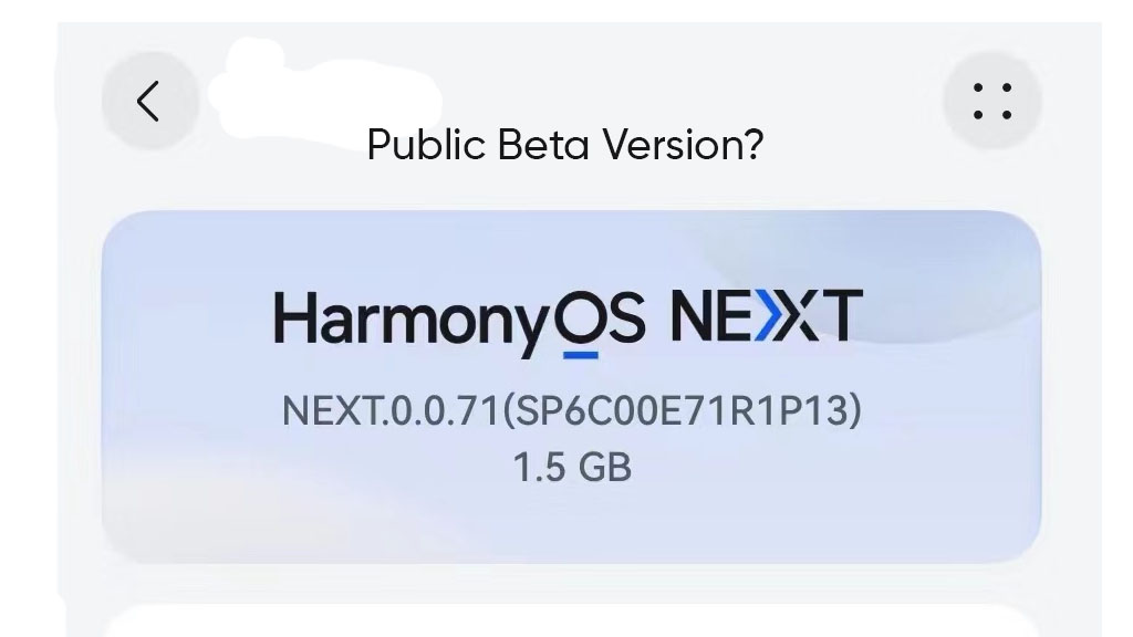 HarmonyOS NEXT.0.0.71 public beta