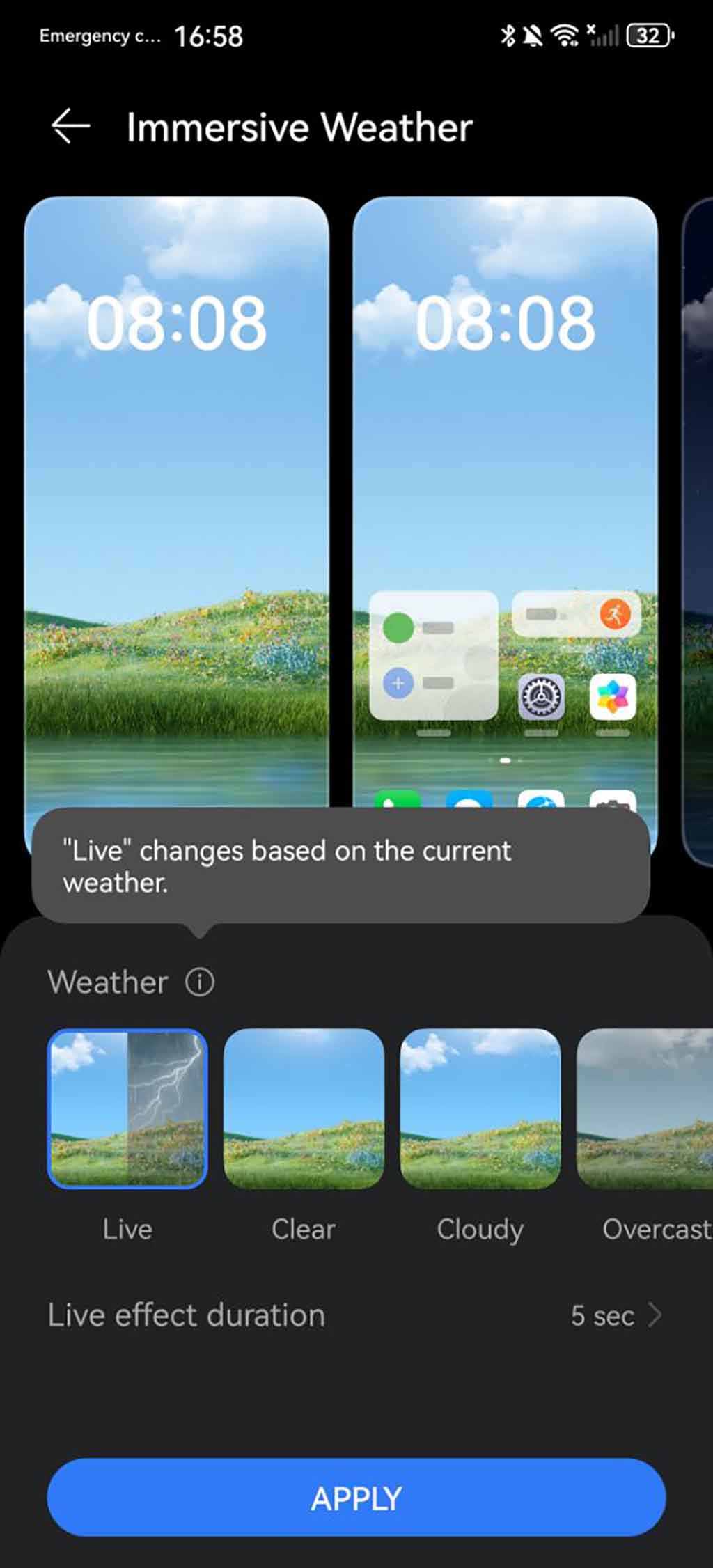 EMUI 14.2 Immersive Weather theme