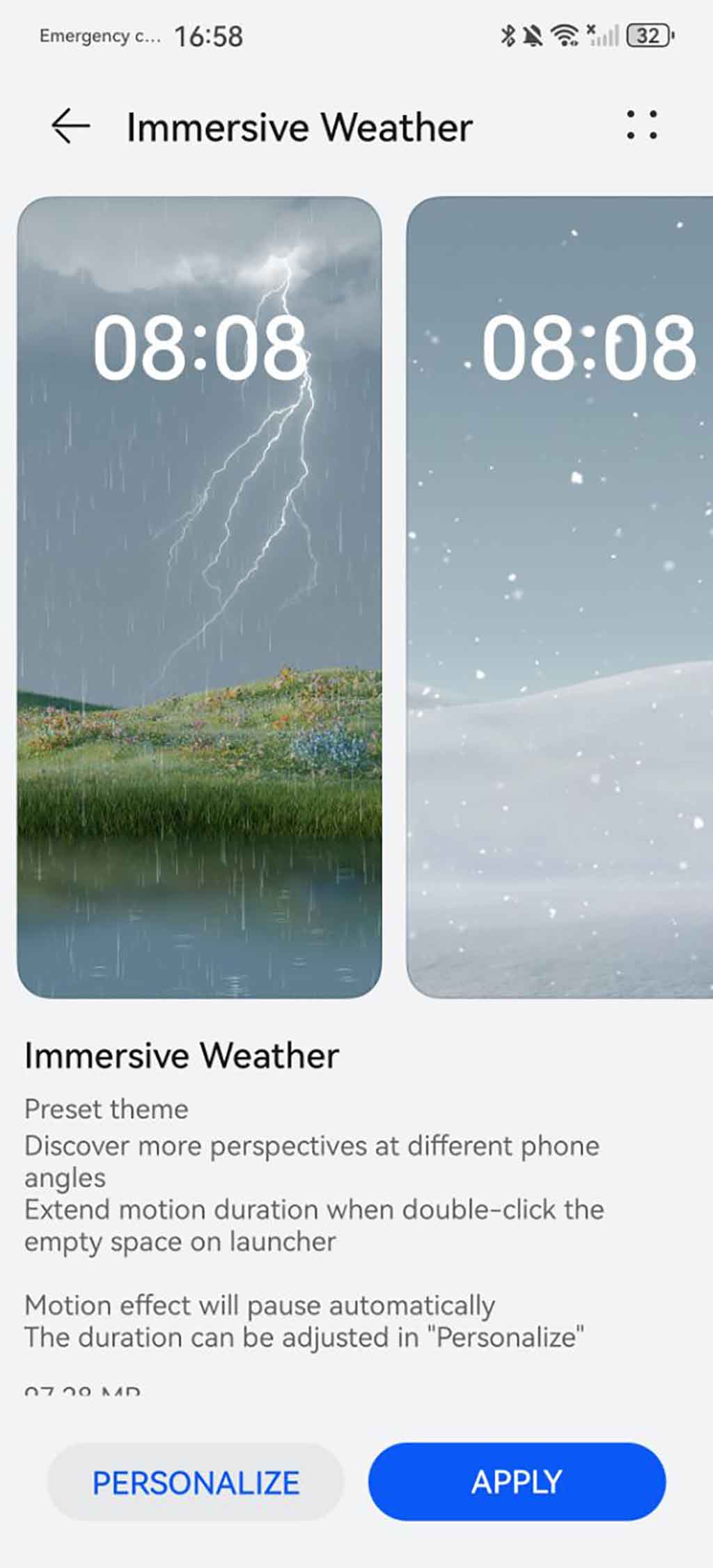 EMUI 14.2 Immersive Weather theme