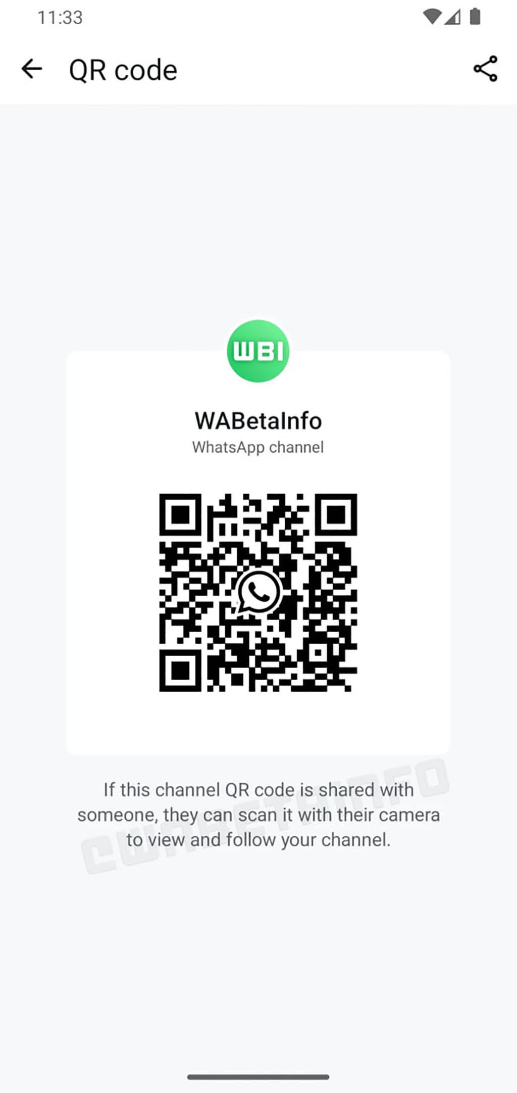 WhatsApp QR code Channels